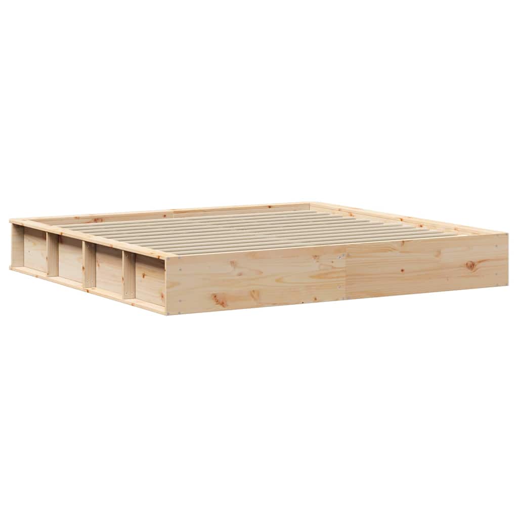 Bed Frame Solid Pine Wood 200 x 200 cm Solid Pine Wood