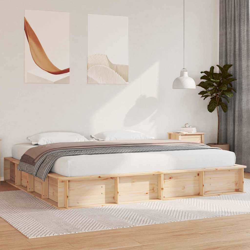 Bed Frame Solid Pine Wood 180 x 200 cm Solid Pine Wood