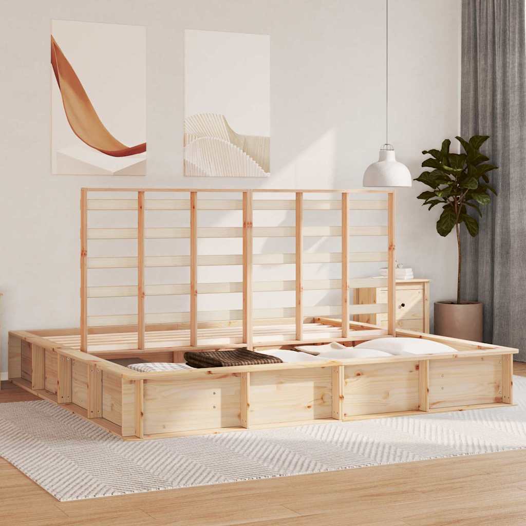 Bed Frame Solid Pine Wood 180 x 200 cm Solid Pine Wood