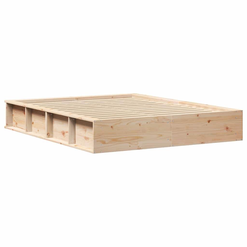Bed Frame Solid Pine Wood 160 x 200 cm Solid Pine Wood