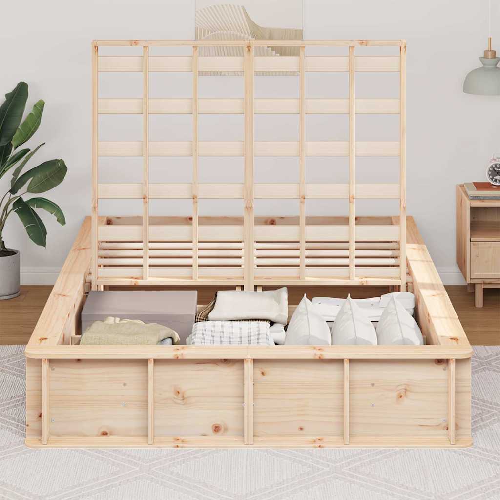 Bed Frame Solid Pine Wood 140 x 200 cm Solid Pine Wood