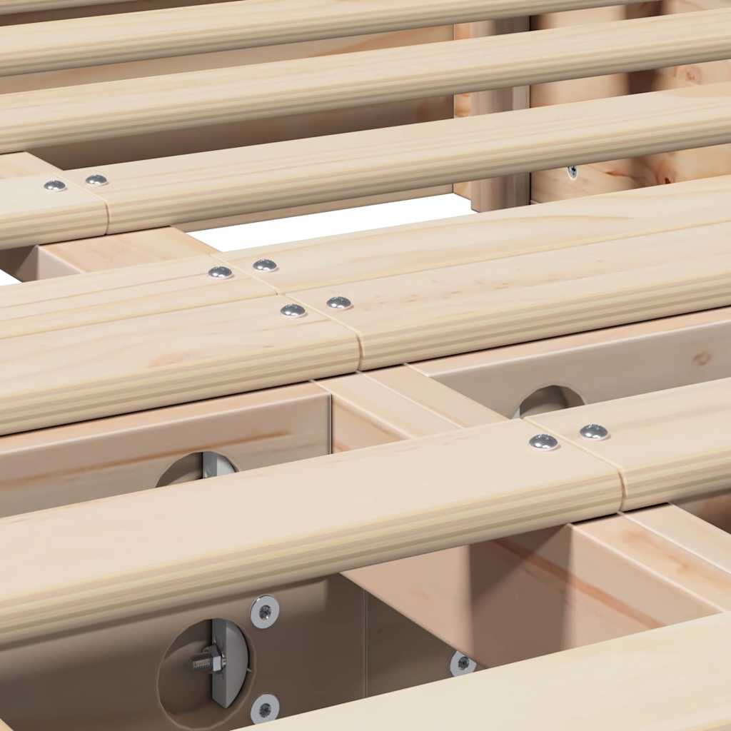 Bed Frame Solid Pine Wood 140 x 190 cm Solid Pine Wood