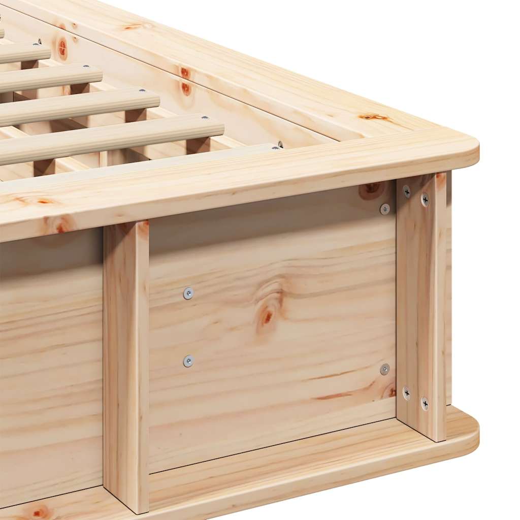 Bed Frame Solid Pine Wood 135 x 190 cm Solid Pine Wood