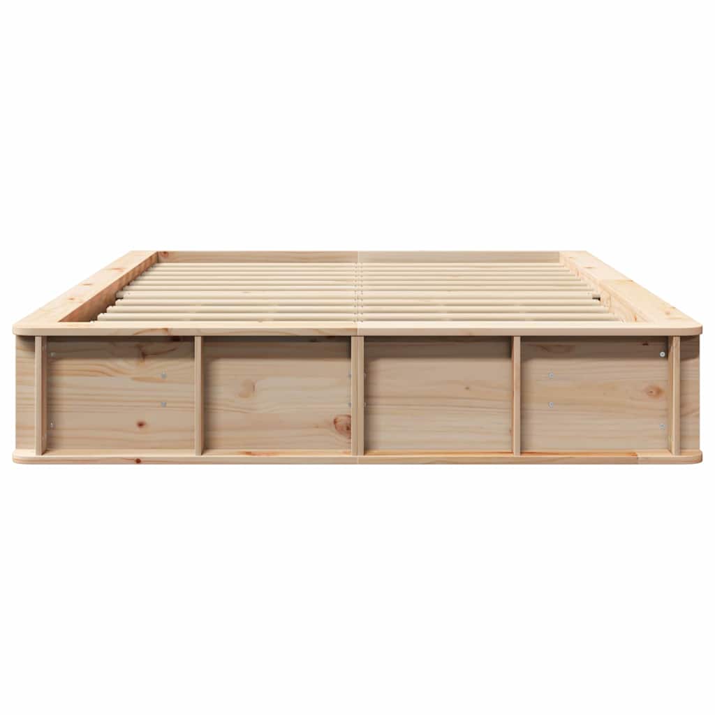 Bed Frame Solid Pine Wood 135 x 190 cm Solid Pine Wood