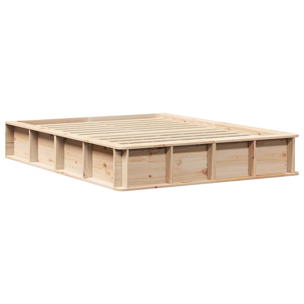 Bed Frame Solid Pine Wood 120 x 190 cm Solid Pine Wood