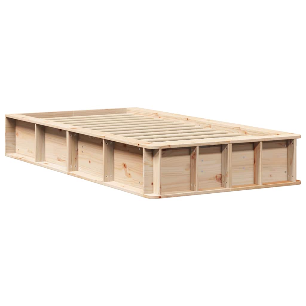Bed Frame Solid Pine Wood 100 x 200 cm Solid Pine Wood