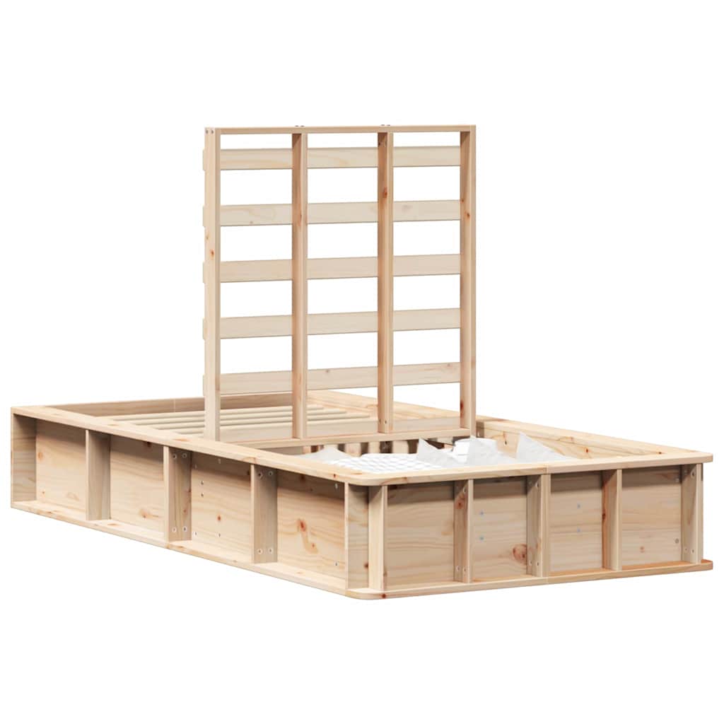 Bed Frame Solid Pine Wood 100 x 200 cm Solid Pine Wood