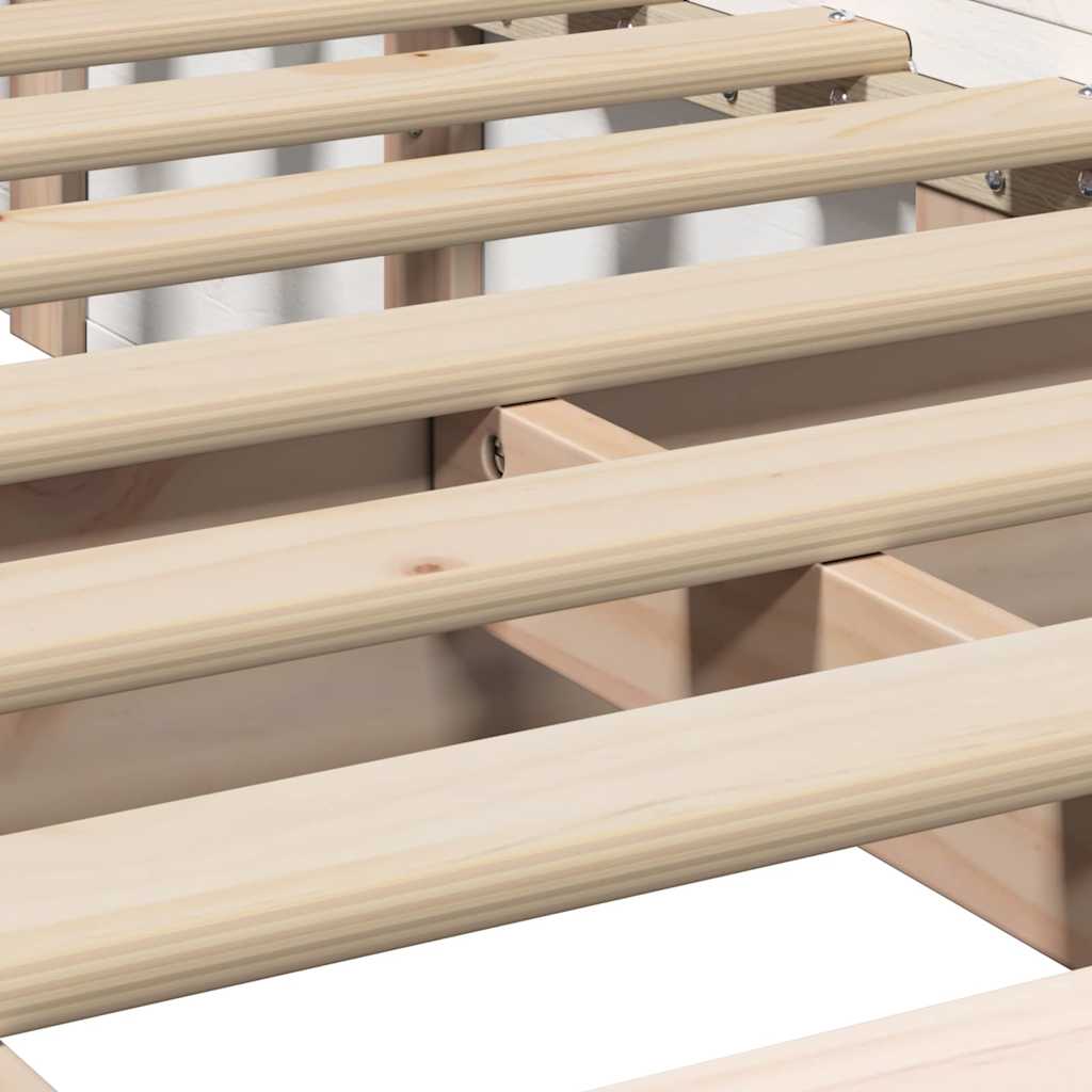 Bed Frame with Storage White 80 x 200 cm Solid Pine Wood