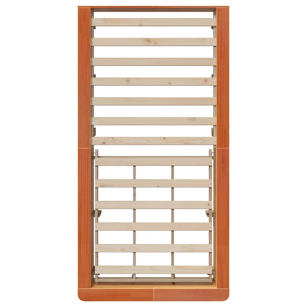 Bed Frame with Storage Wax brown 80 x 200 cm Solid Pine Wood