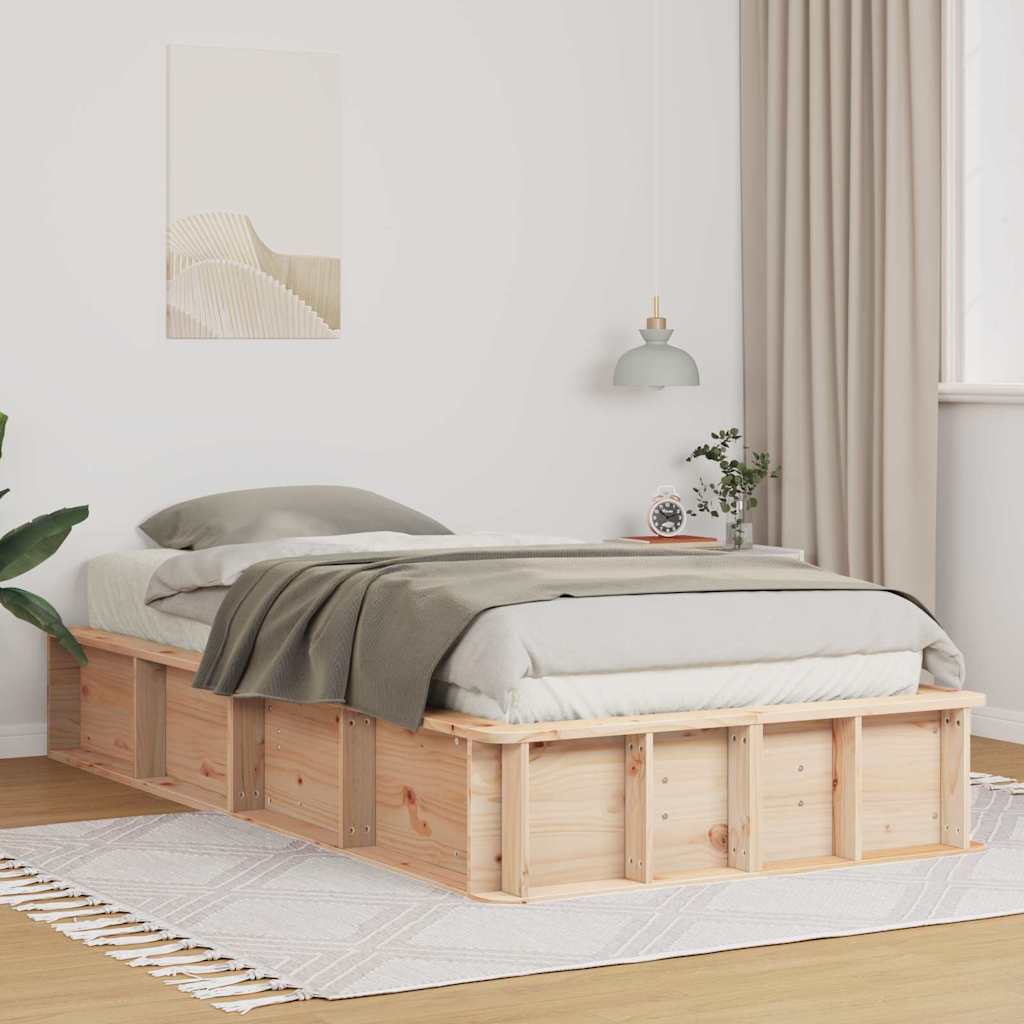 Bed Frame Solid Pine Wood 90 x 190 cm Solid Pine Wood