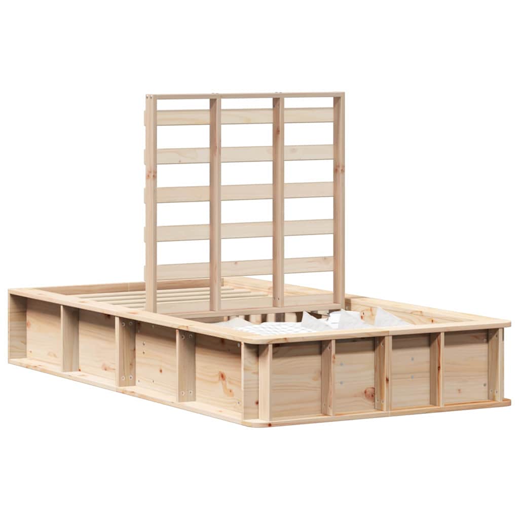 Bed Frame Solid Pine Wood 90 x 190 cm Solid Pine Wood