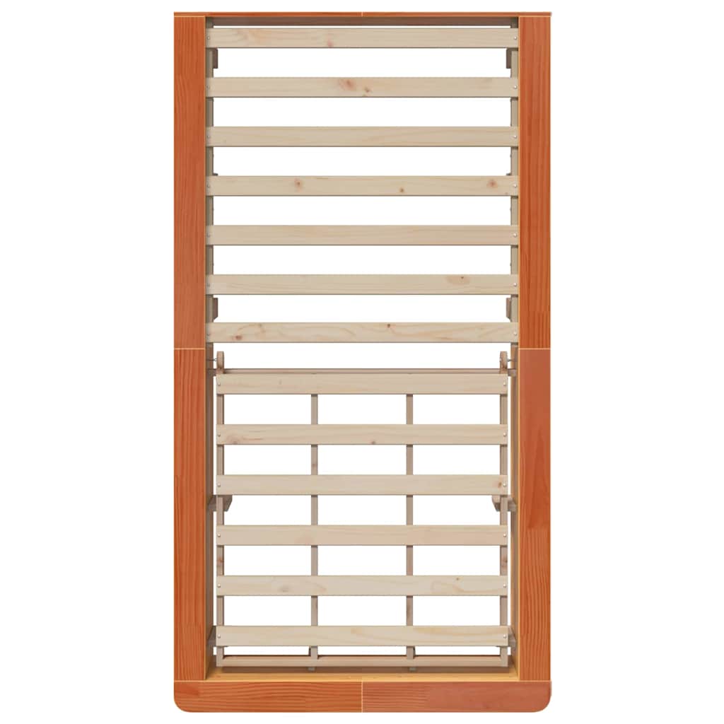 Bed Frame with Storage Wax brown 90 x 190 cm Solid Pine Wood