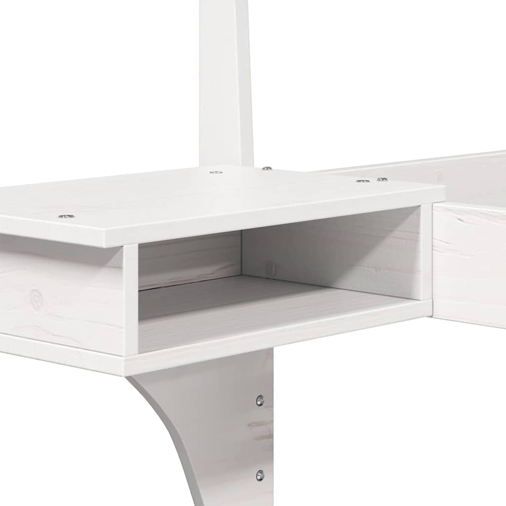 Bed Frame with Headboard White Solid pine wood