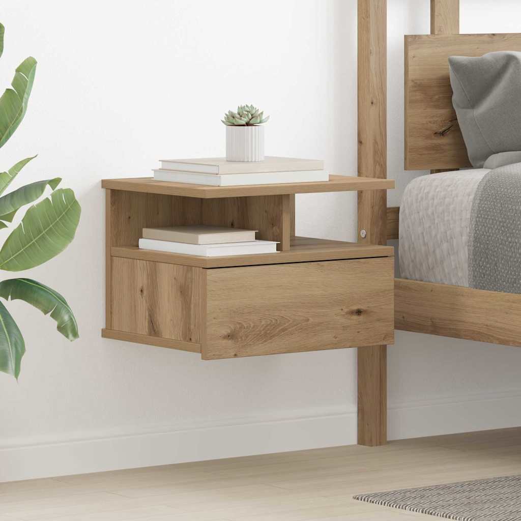 Floating Nightstand Artisan oak 40 x 31 x 27 cm Engineered wood