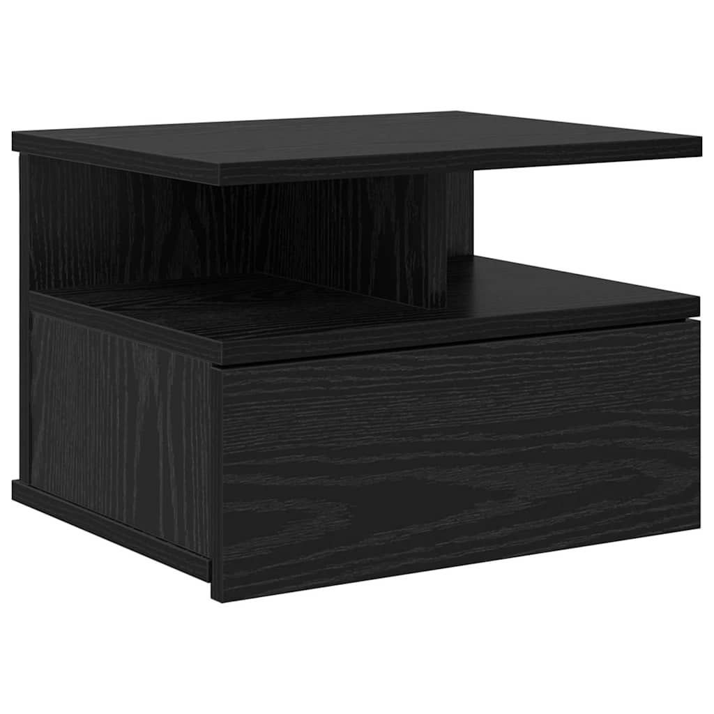Floating Nightstand Black oak 40 x 31 x 27 cm Engineered wood
