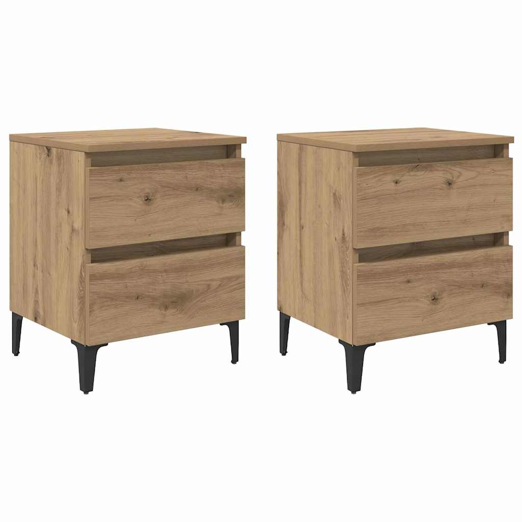 Bedside Cabinet 2 pcs Artisan oak 40 x 35 x 50 cm