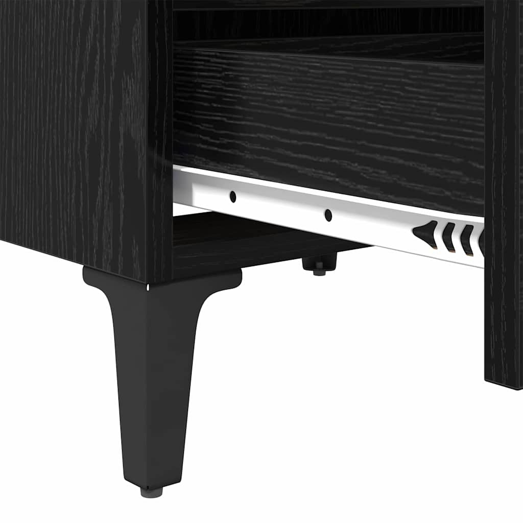 Bedside Cabinet Black oak 40 x 35 x 50 cm Engineered wood