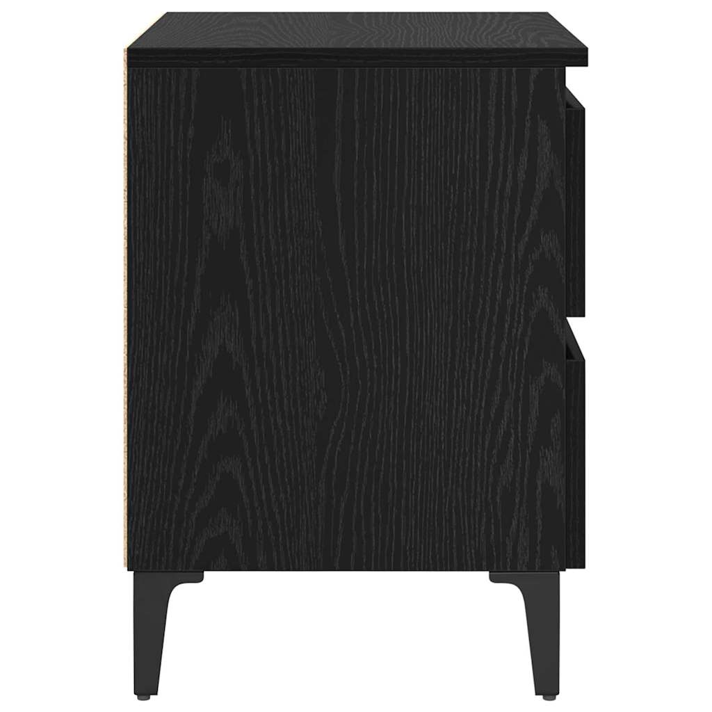 Bedside Cabinet Black oak 40 x 35 x 50 cm Engineered wood