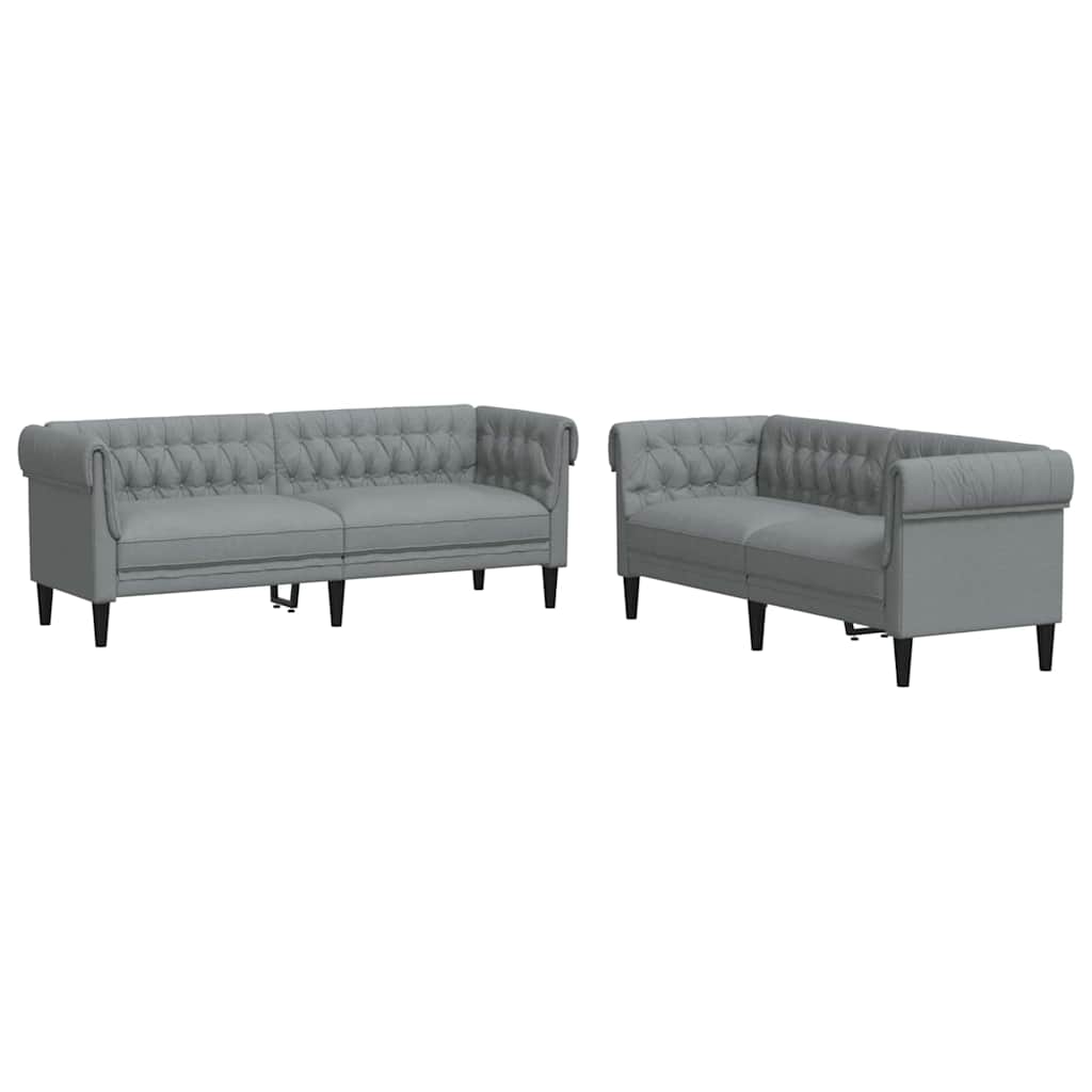 Sofa Set Light grey Fabric