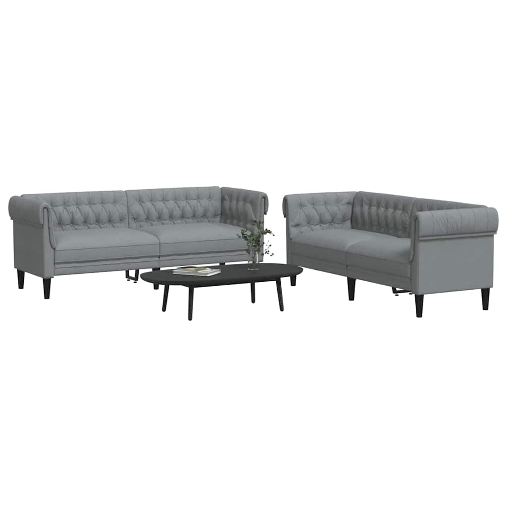Sofa Set Light grey Fabric