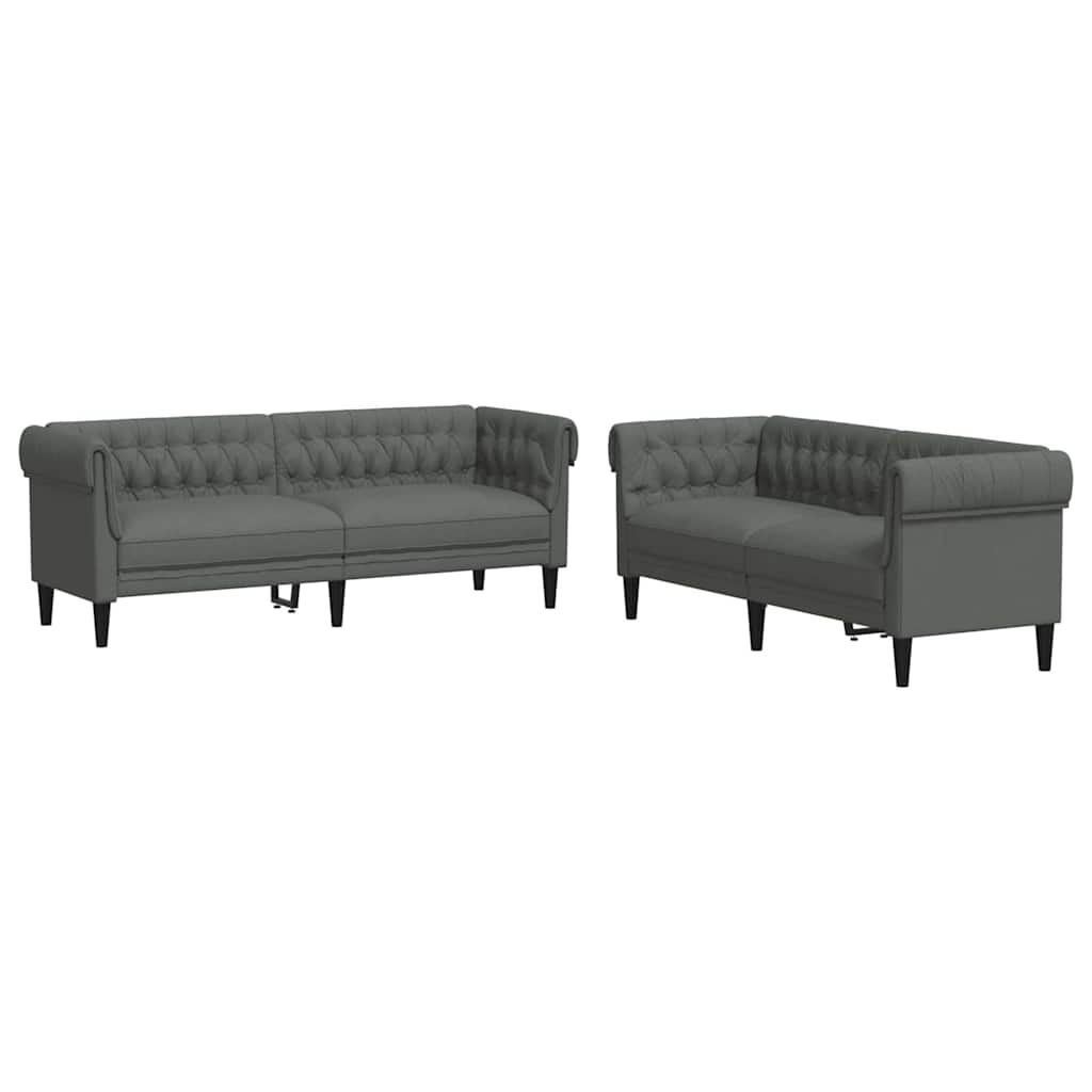 Sofa Set Dark grey Fabric