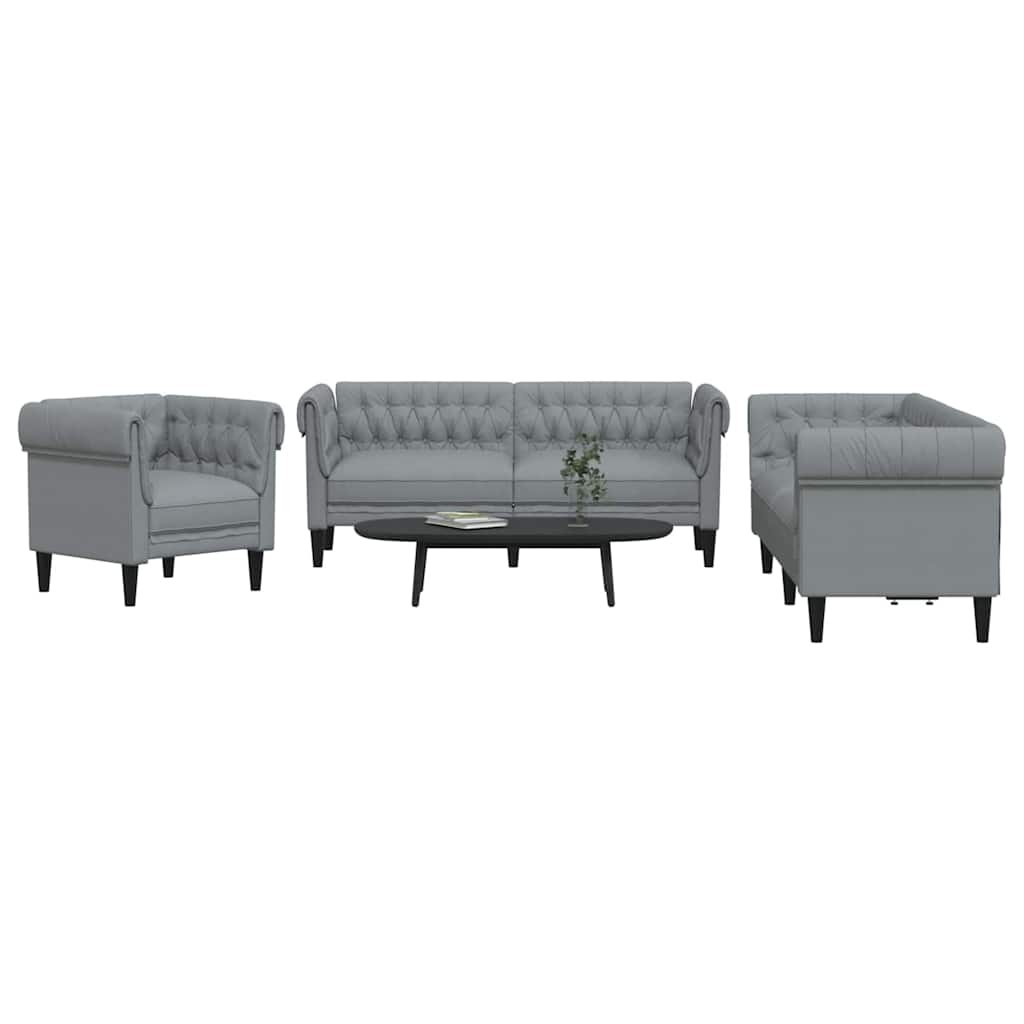 Sofa Set Light grey Fabric
