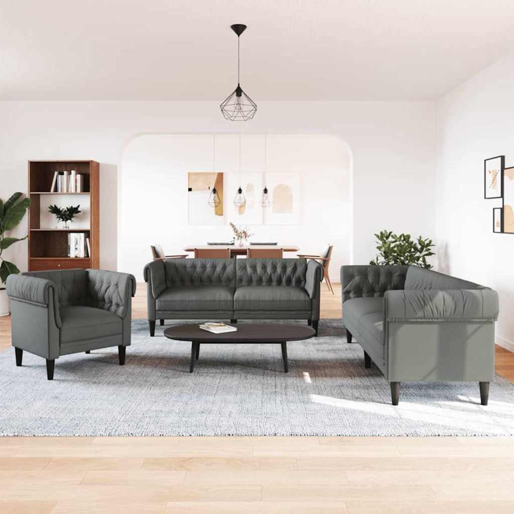 Sofa Set Dark grey Fabric