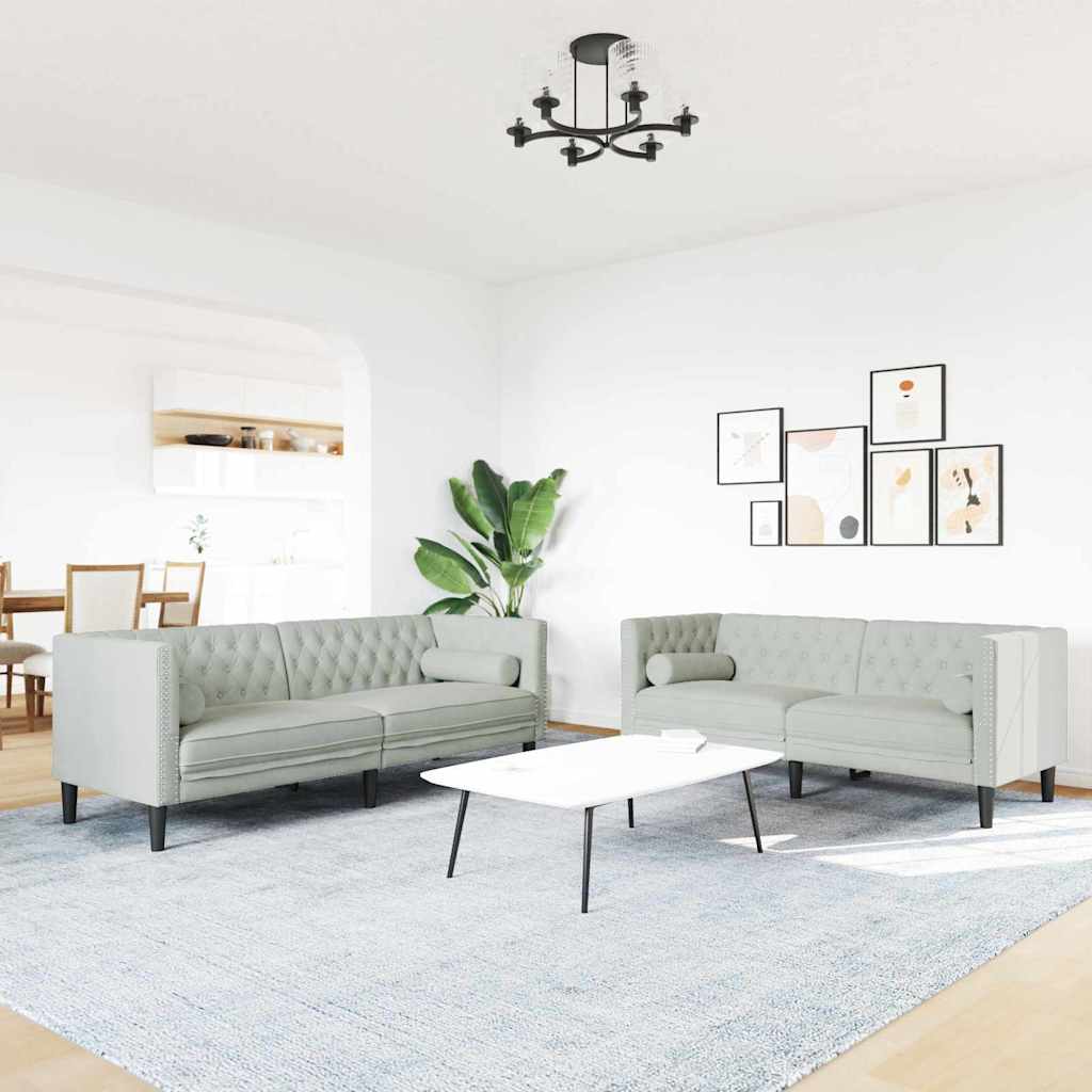 Sofa Set Light grey Velvet