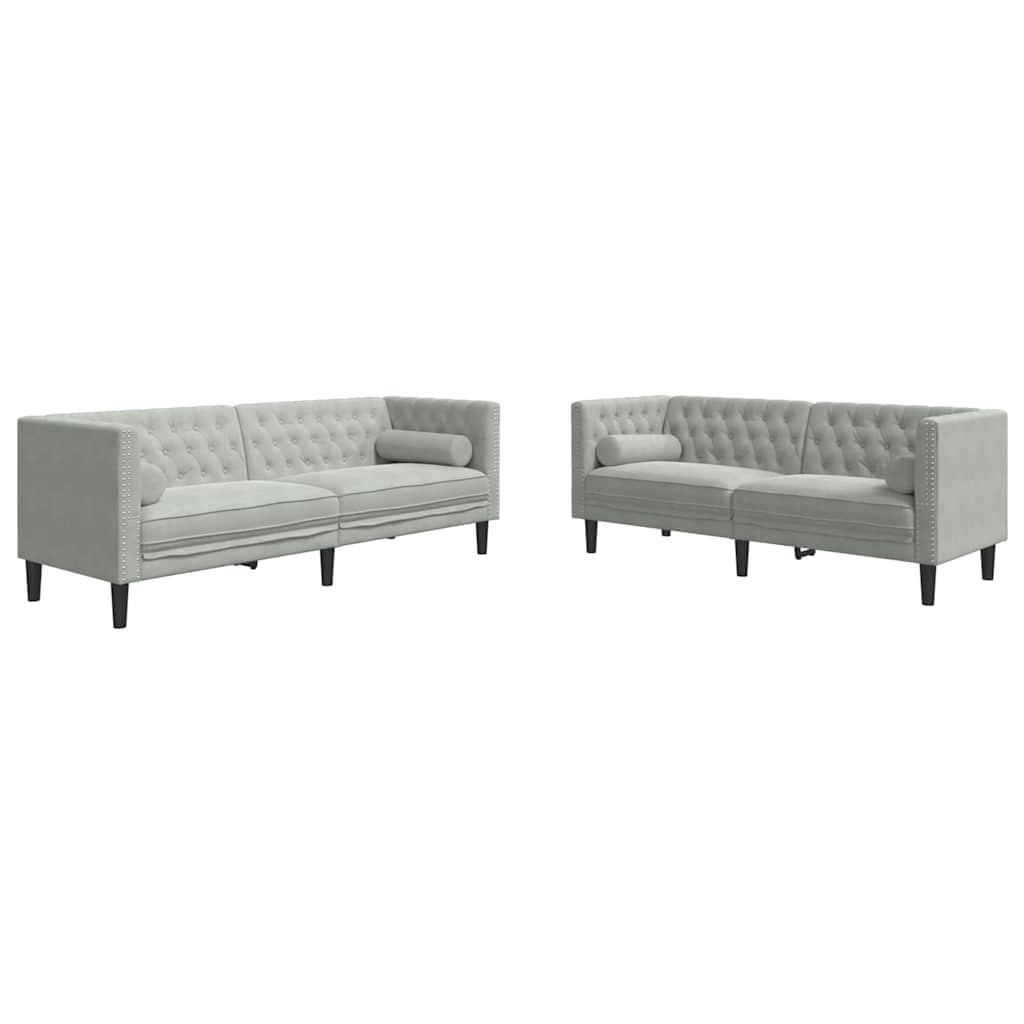 Sofa Set Light grey Velvet