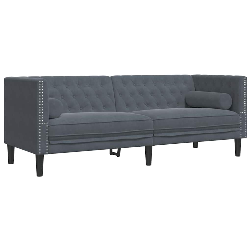 Sofa Set Dark grey Velvet