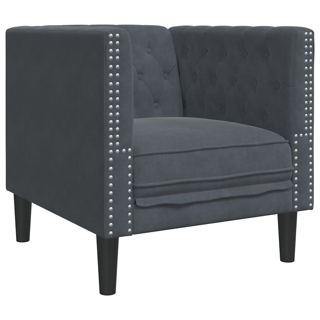 Sofa Set Dark grey Velvet
