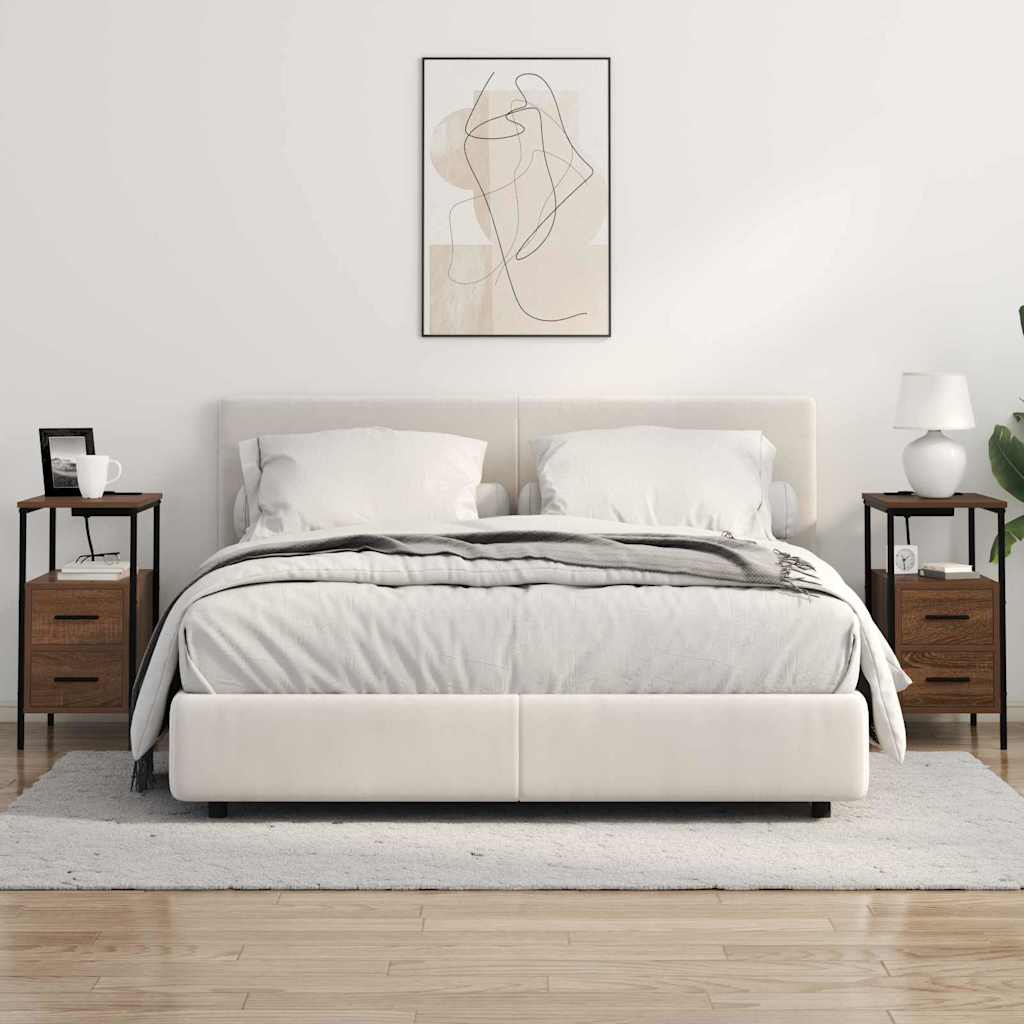 Bedside Table 2 pcs Brown oak 30 x 48 x 61 cm Engineered wood