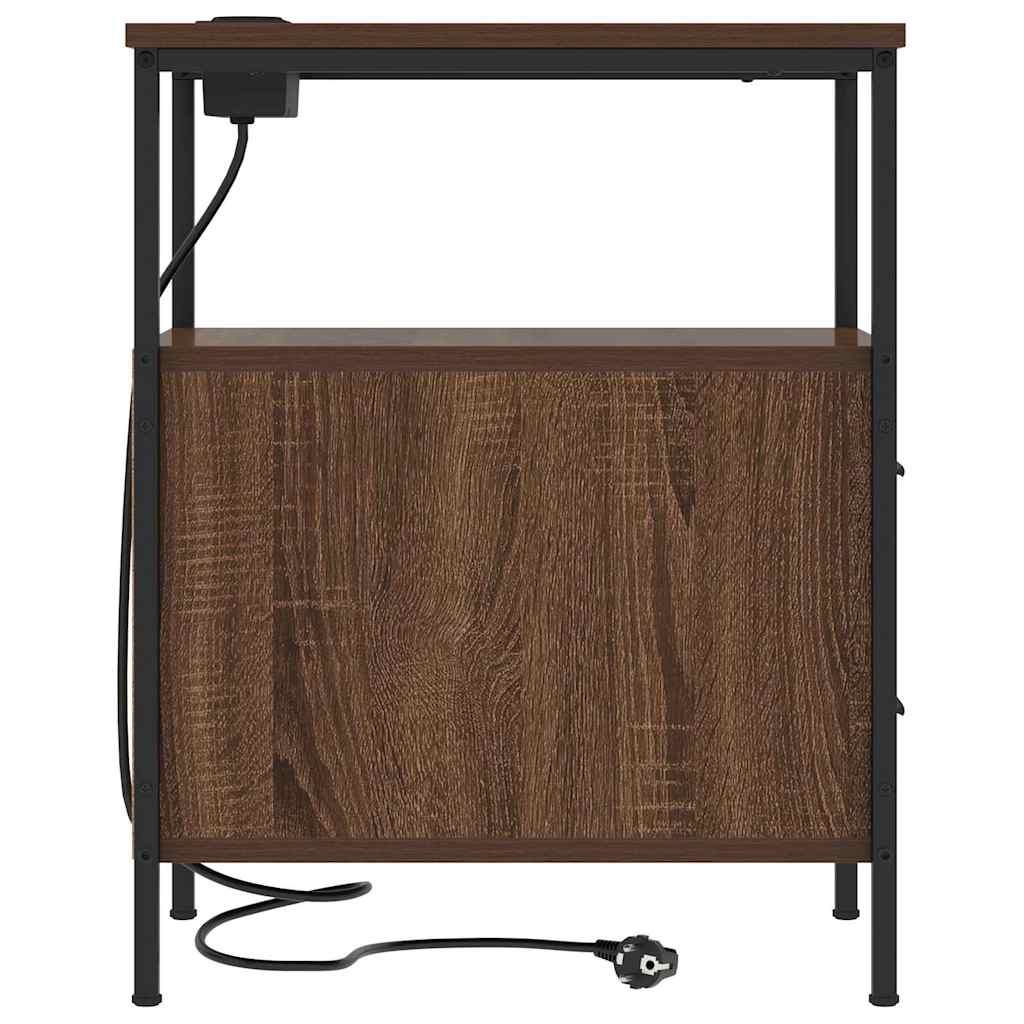 Bedside Table 2 pcs Brown oak 30 x 48 x 61 cm Engineered wood