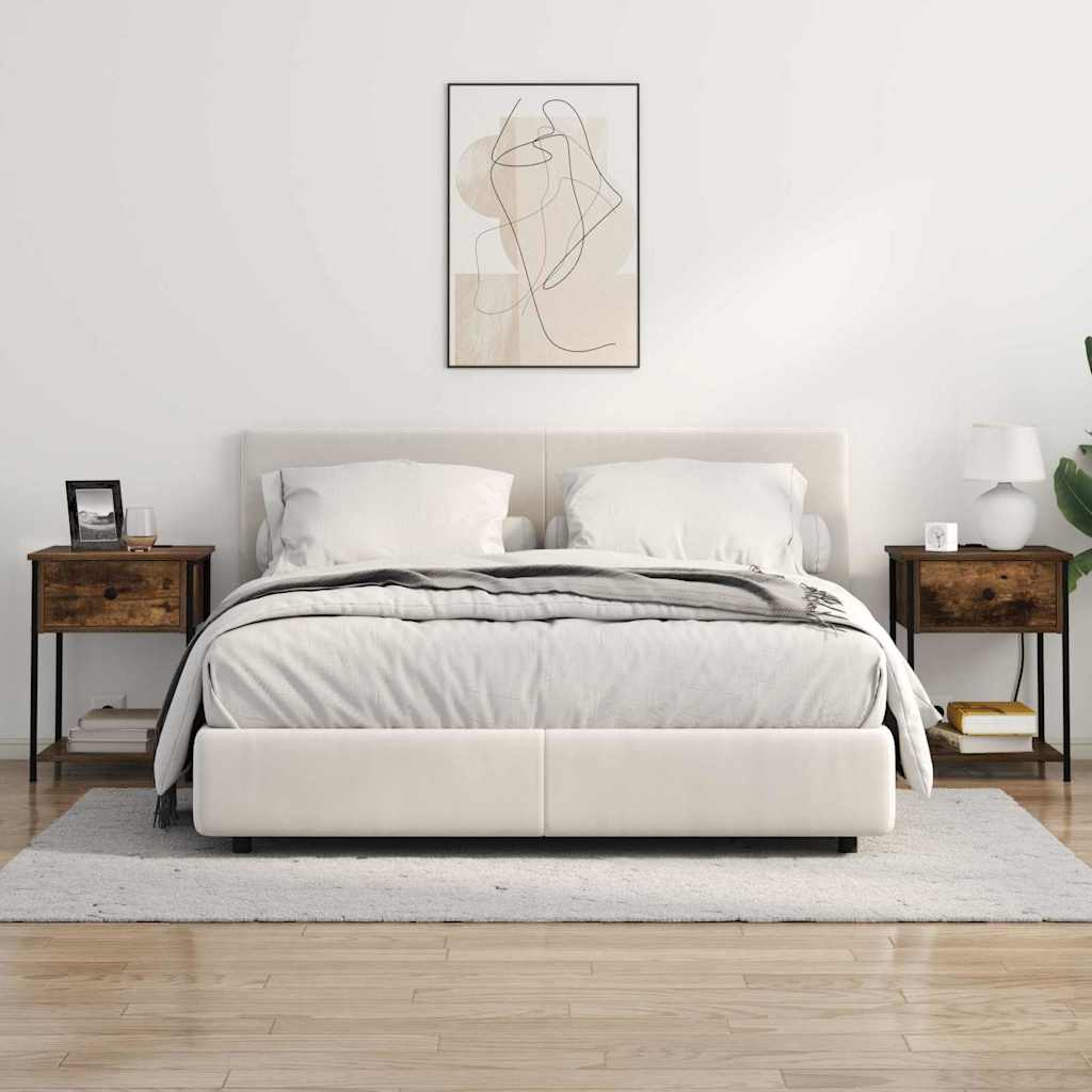 Bedside Cabinet with Drawer 2 pcs Smoked oak 42 x 41 x 56 cm