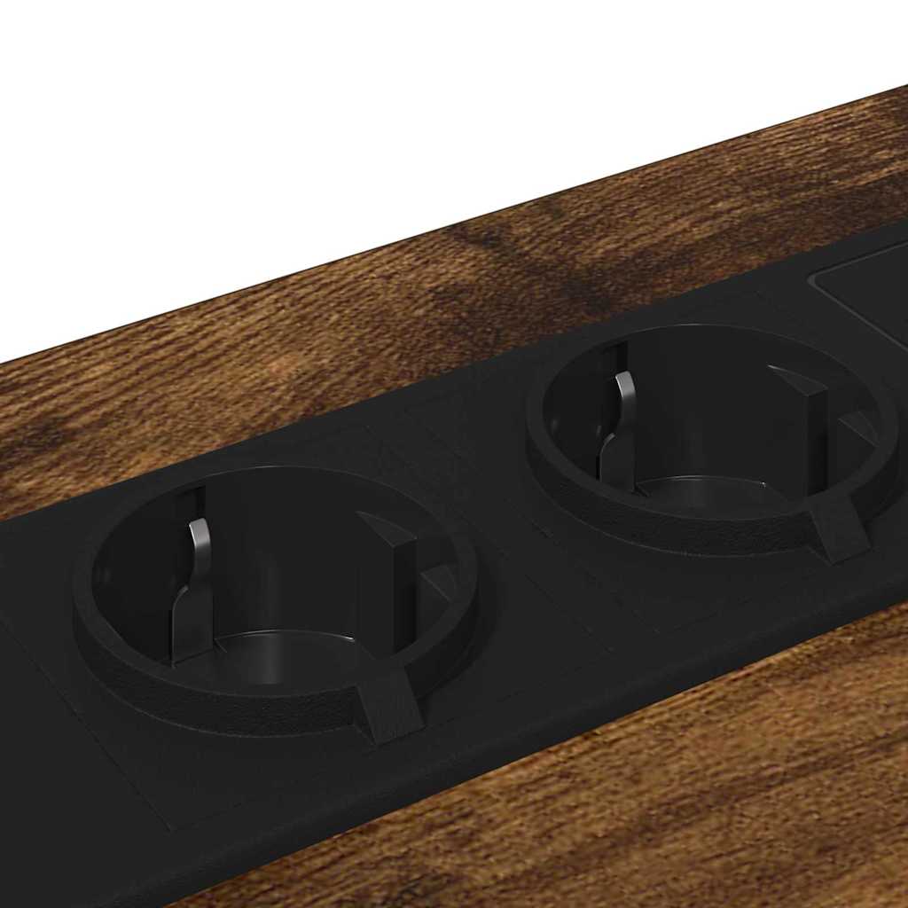 Bedside Cabinet with Charging Station 2 pcs Smoked oak