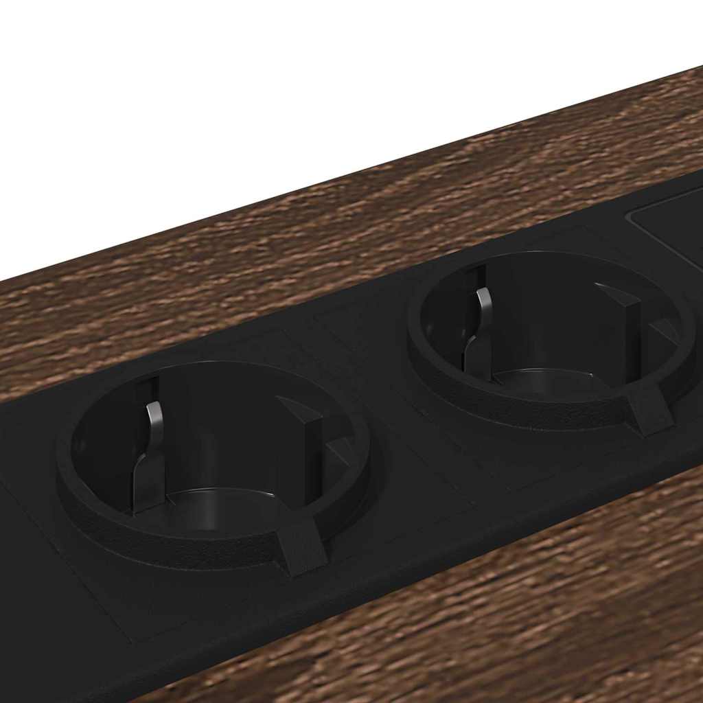 Bedside Cabinet with Charging Station 2 pcs Brown oak