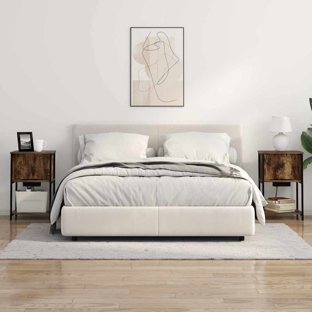 Bedside Cabinet Smoked oak 38 x 31 x 61 cm Engineered wood