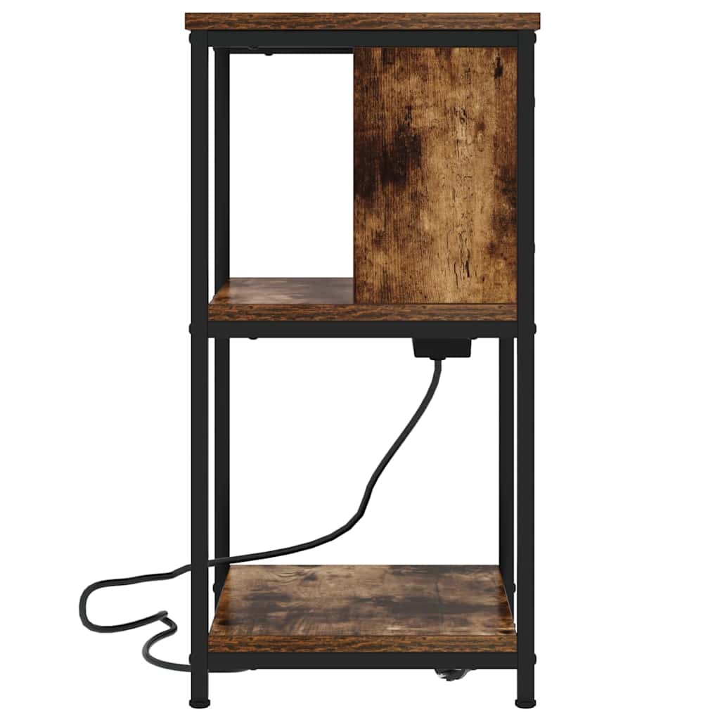 Bedside Cabinet Smoked oak 38 x 31 x 61 cm Engineered wood