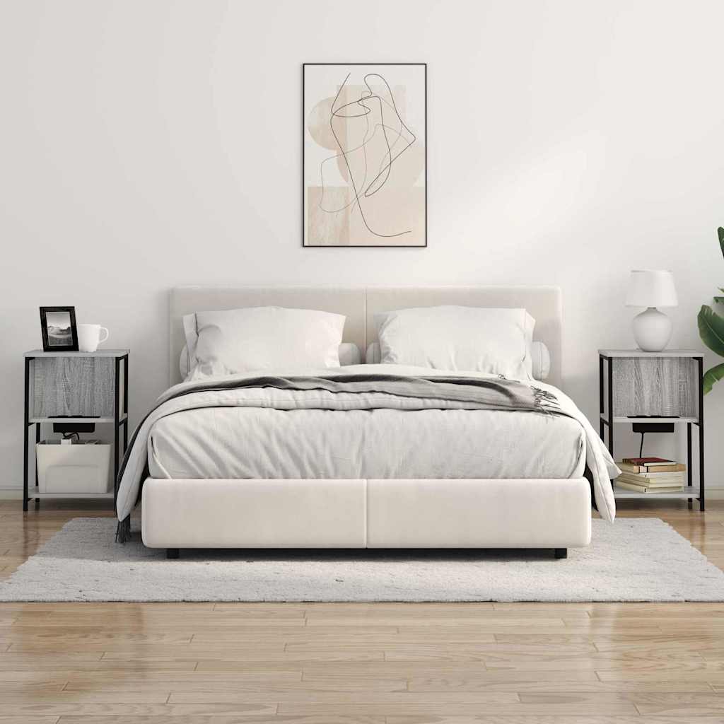 Bedside Cabinet 2 pcs Grey sonoma 38 x 31 x 61 cm