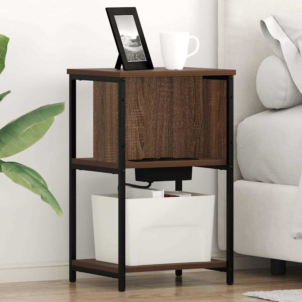 Bedside Cabinet Brown oak 38 x 31 x 61 cm Engineered wood