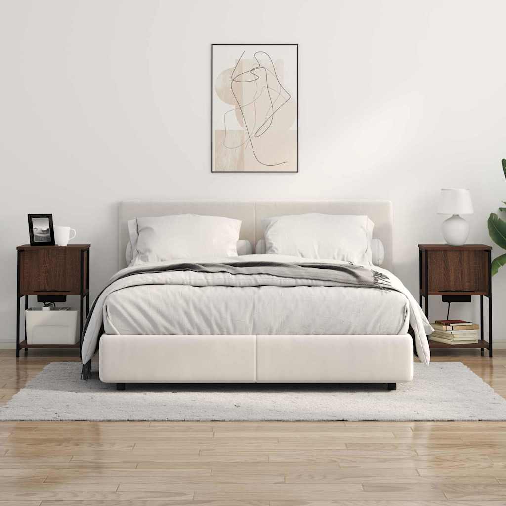 Bedside Cabinet 2 pcs Brown oak 38 x 31 x 61 cm Engineered wood