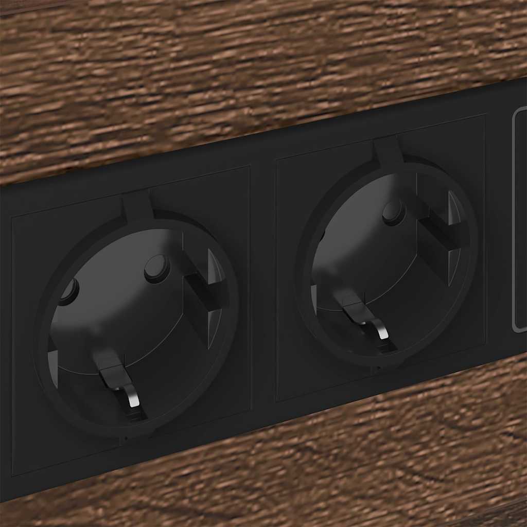 Bedside Cabinet with Charging Station Brown Oak 40 x 31 x 60 cm