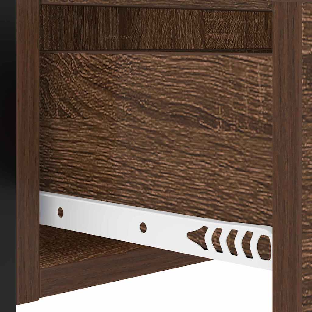 Bedside Cabinet with Charging Station Brown Oak 40 x 31 x 60 cm