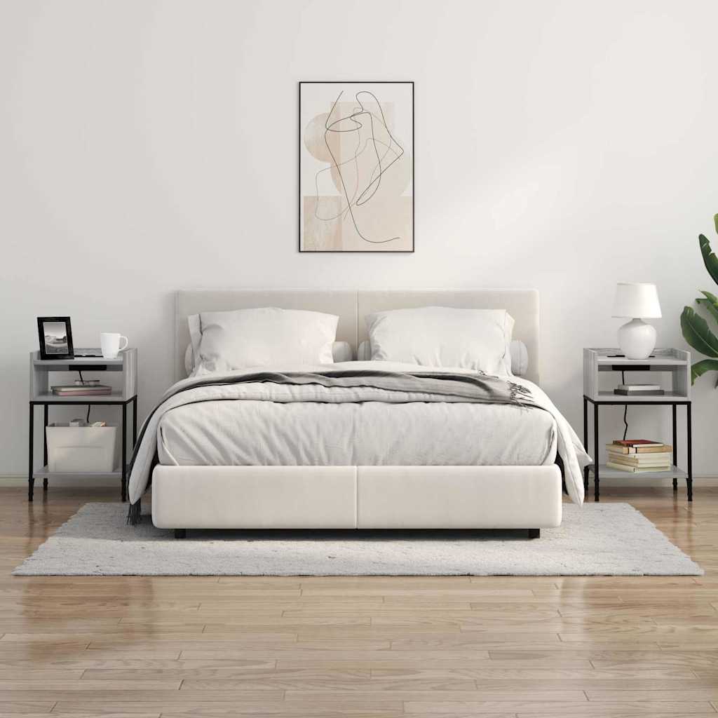 Bedside Table 2 pcs Grey sonoma 40 x 40 x 61 cm Engineered wood