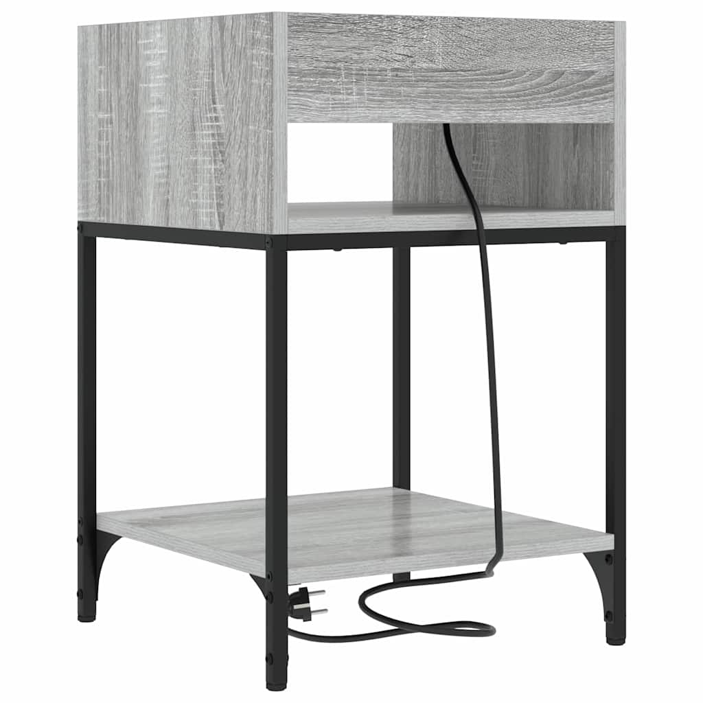 Bedside Table 2 pcs Grey sonoma 40 x 40 x 61 cm Engineered wood