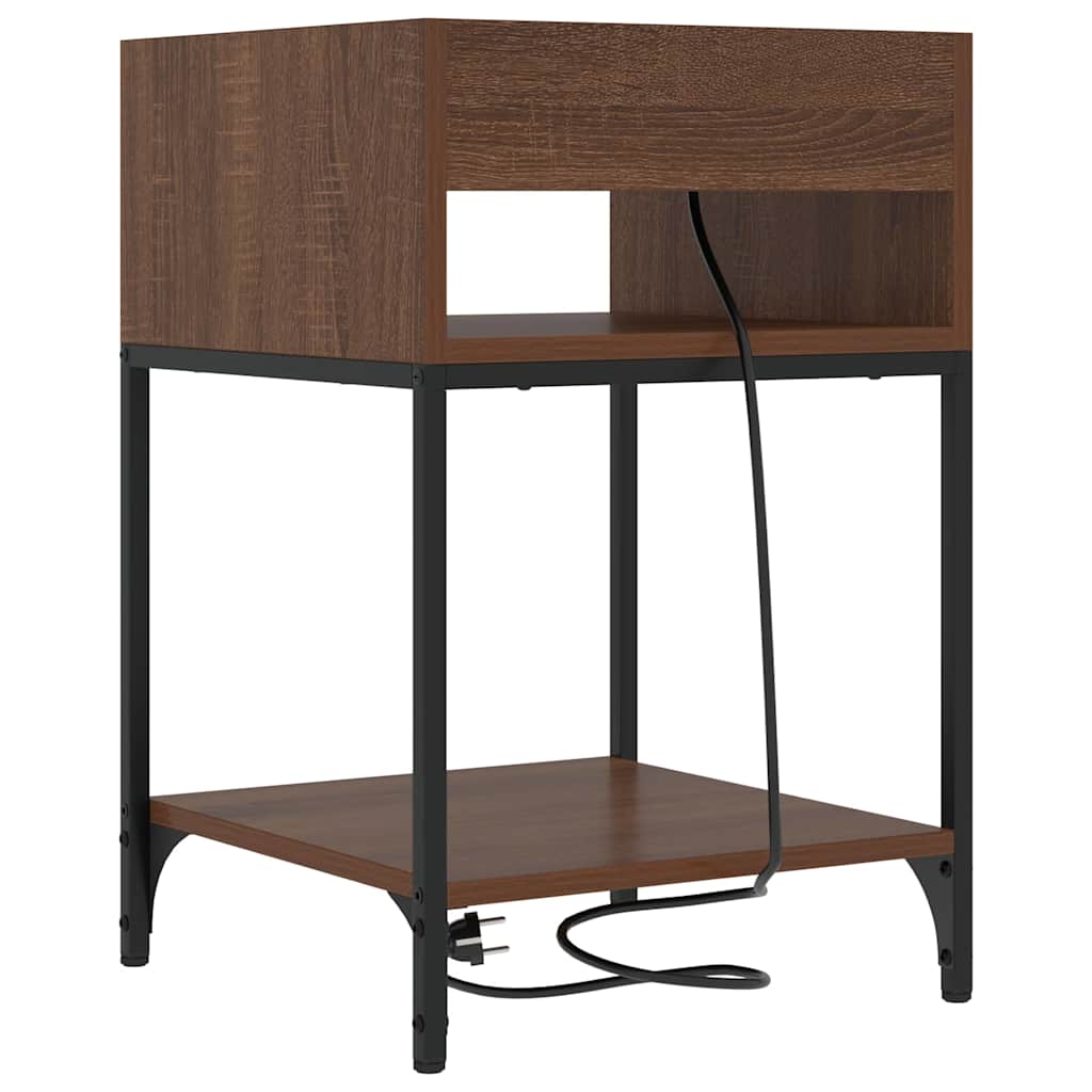 Bedside Table Brown oak 40 x 40 x 61 cm Engineered wood