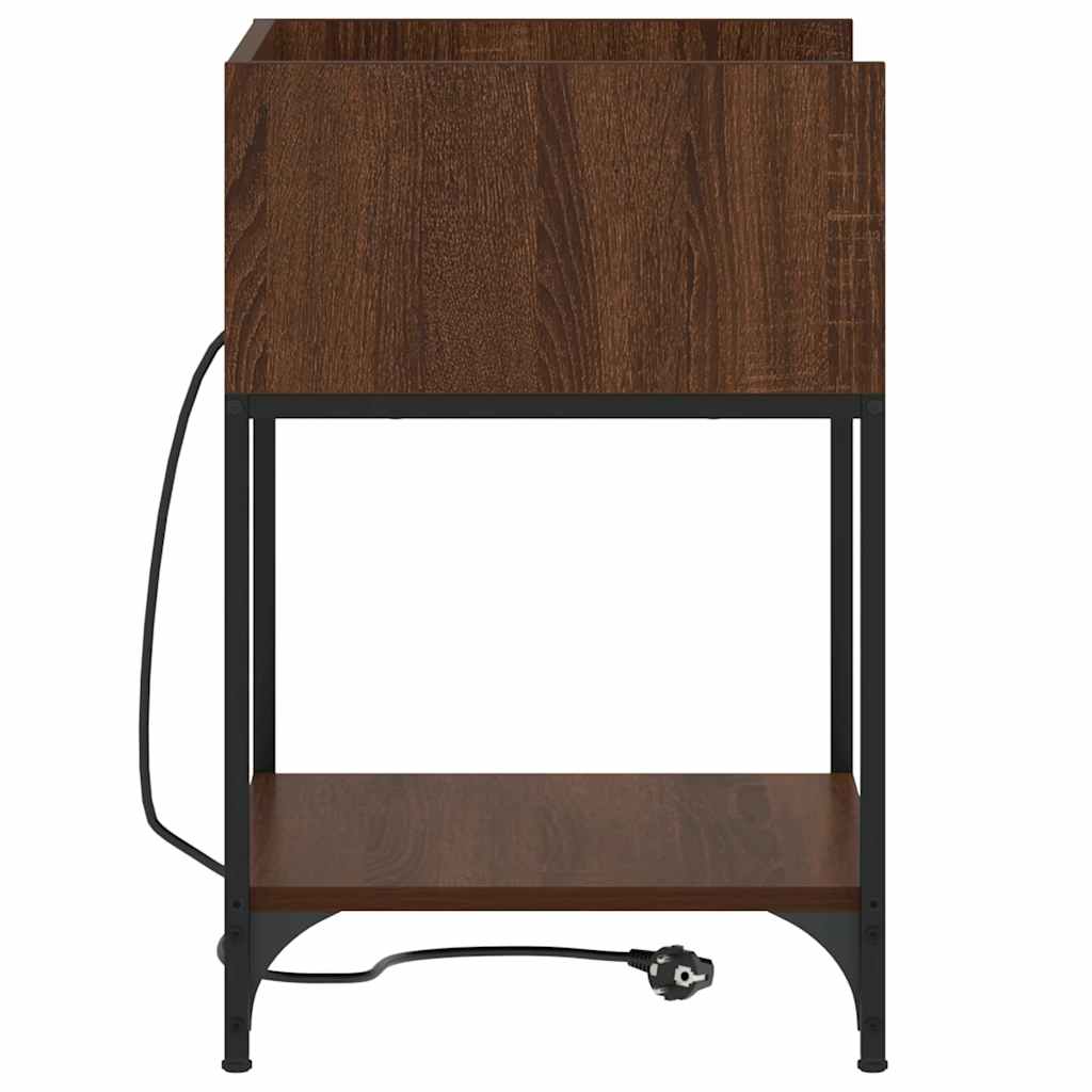 Bedside Table Brown oak 40 x 40 x 61 cm Engineered wood