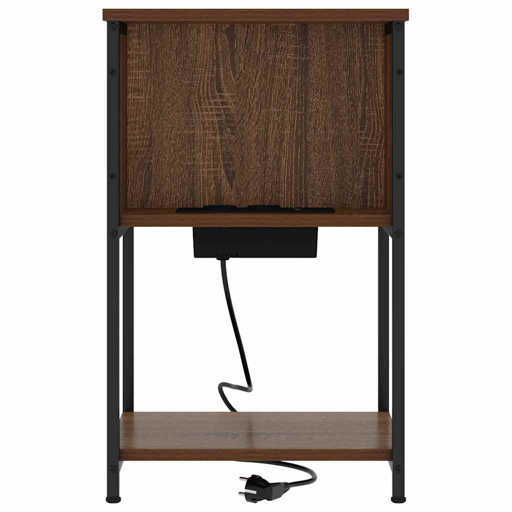 Bedside Table 2 pcs Brown oak 40 x 40 x 61 cm Engineered wood