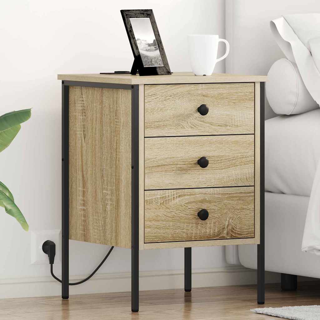 Bedside Cabinet Sonoma oak 42 x 41 x 61 cm Engineered wood