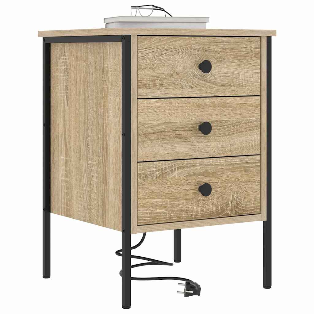 Bedside Cabinet Sonoma oak 42 x 41 x 61 cm Engineered wood